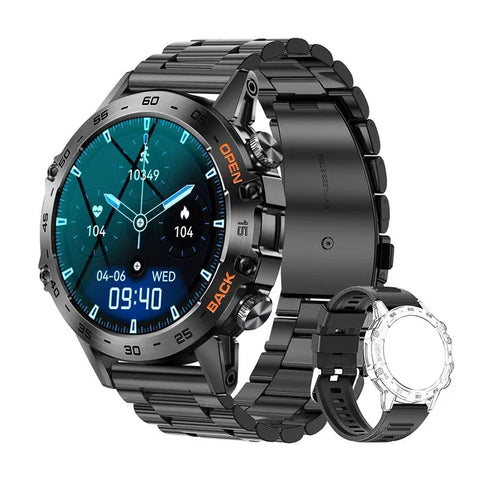 MELANDA Steel 1.39" Bluetooth Call Smart Watch Men Sports Fitness Tracker Watches IP68 Waterproof Smartwatch for Android IOS K52