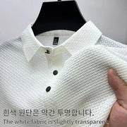 Upto 5XL Summer New Men's Lop-up Hollow Short-sleeved Polo Shirt Ice Silk -VIP Link